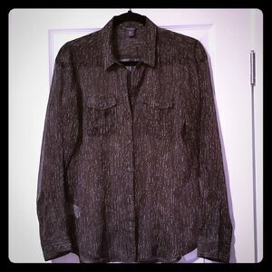 Eddie Bauer | Sheer Forest Green Blouse